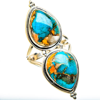 Blue Copper Composite Turquoise Rings handcrafted by Ana Silver Co - RING129709 - Photo 2