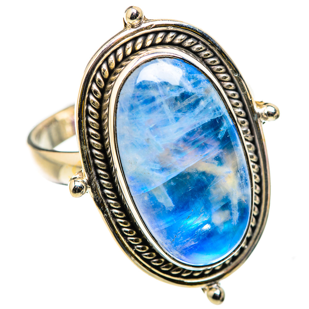 Rainbow Moonstone Rings handcrafted by Ana Silver Co - RING129711 - Photo 2
