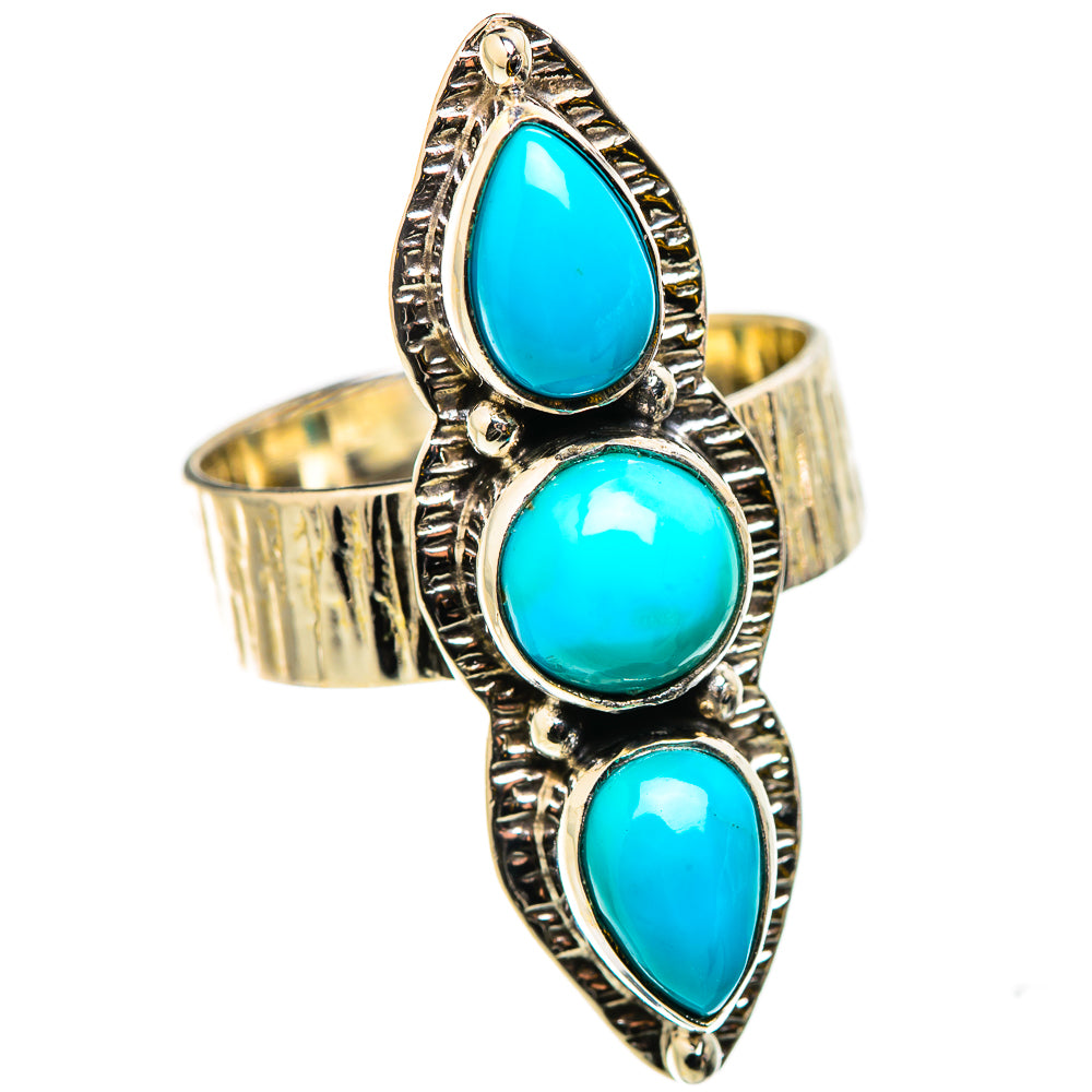 Sleeping Beauty Turquoise Rings handcrafted by Ana Silver Co - RING129712 - Photo 2