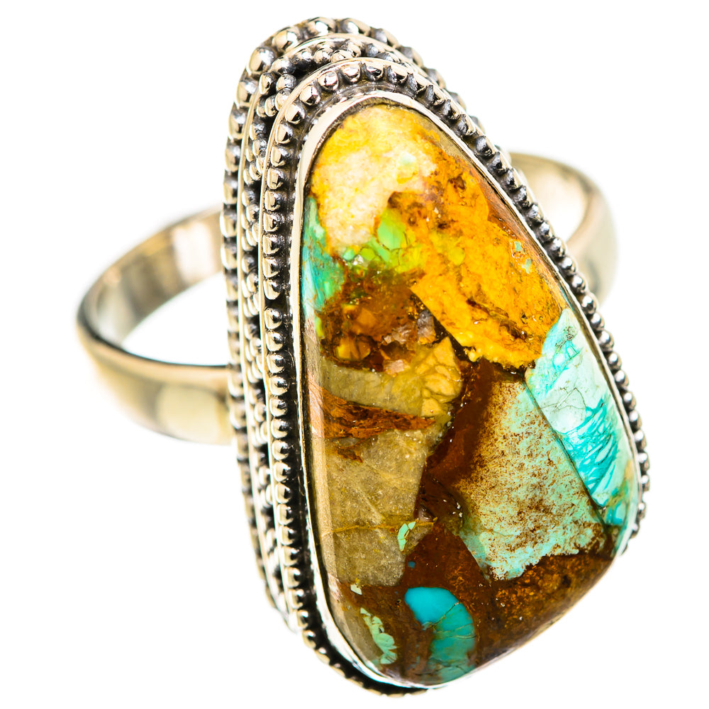 Blue Copper Composite Turquoise Rings handcrafted by Ana Silver Co - RING129724 - Photo 2