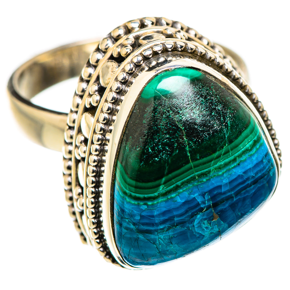 Malachite In Chrysocolla Rings handcrafted by Ana Silver Co - RING129727 - Photo 2