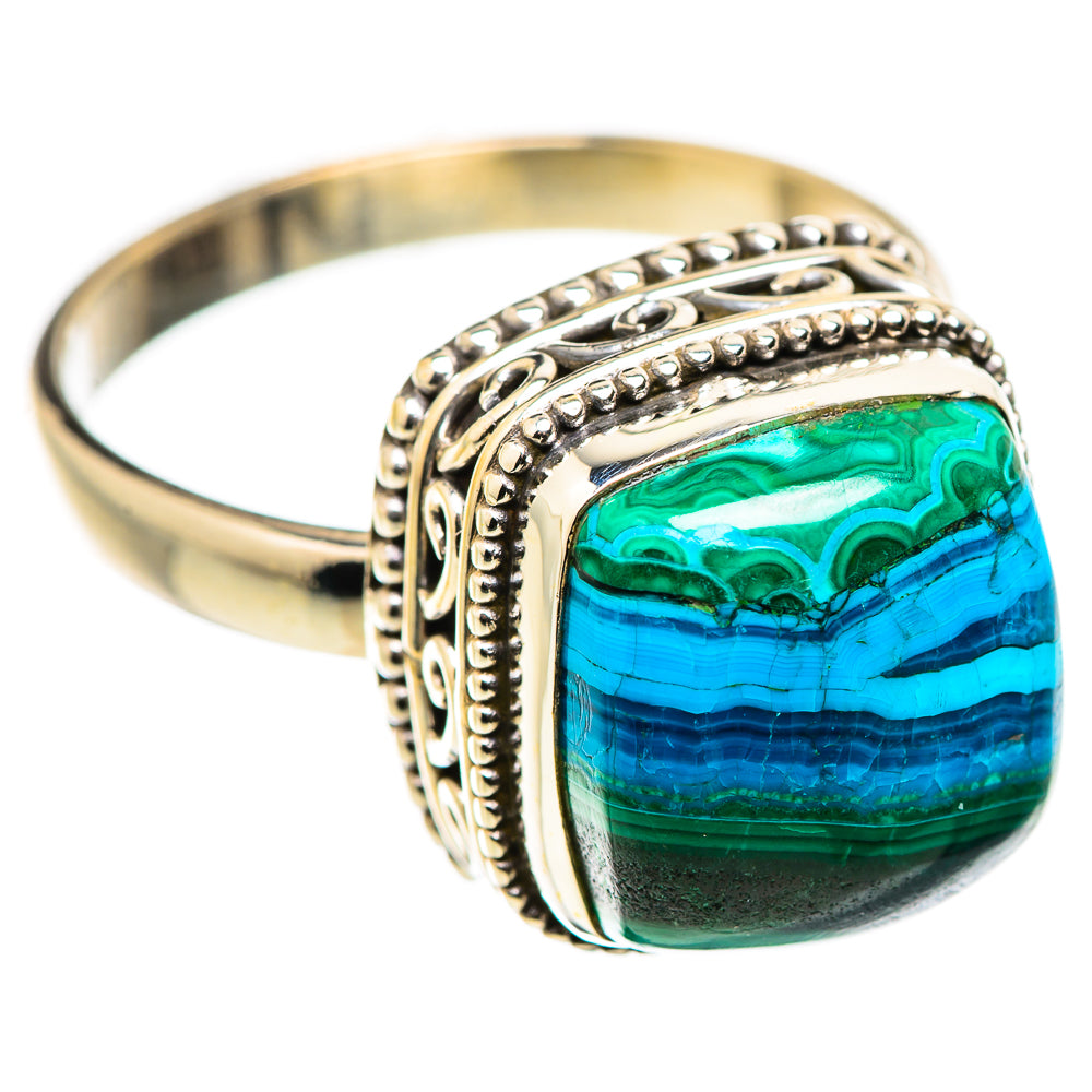 Malachite In Chrysocolla Rings handcrafted by Ana Silver Co - RING129729 - Photo 2