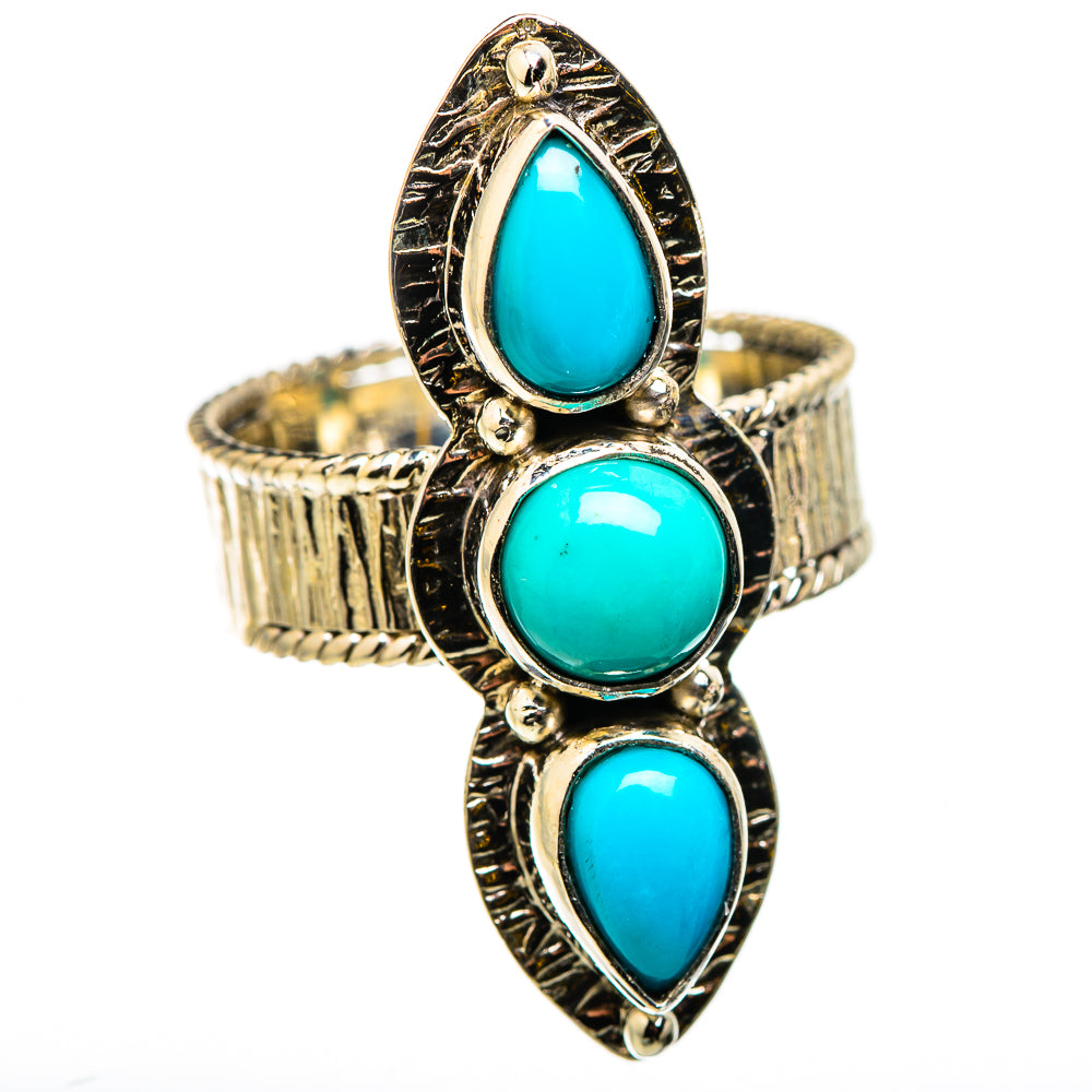 Sleeping Beauty Turquoise Rings handcrafted by Ana Silver Co - RING129737 - Photo 2