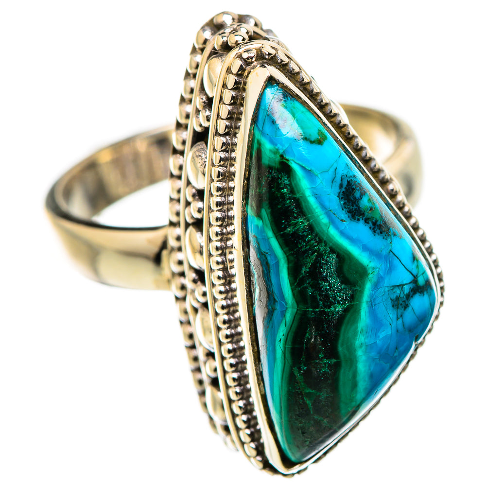Malachite In Chrysocolla Rings handcrafted by Ana Silver Co - RING129748 - Photo 2