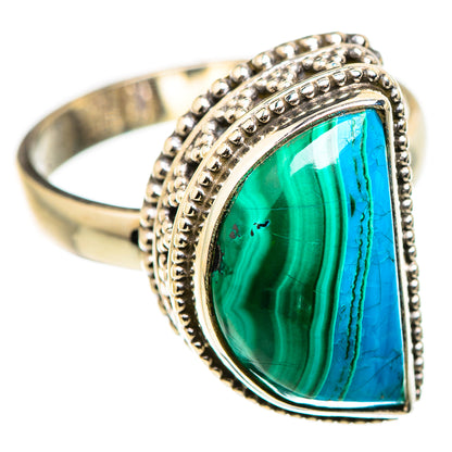 Malachite In Chrysocolla Rings handcrafted by Ana Silver Co - RING129753 - Photo 2