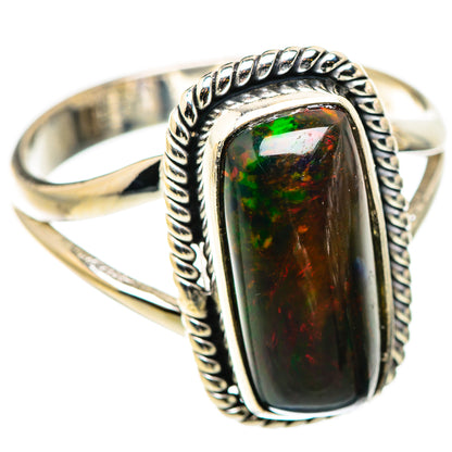 Black Opal Rings handcrafted by Ana Silver Co - RING129755 - Photo 2