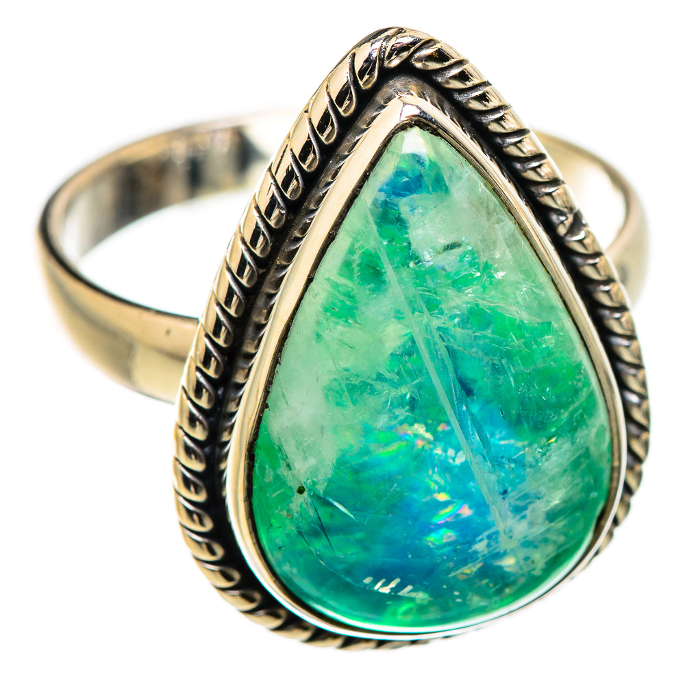 Green Moonstone Rings handcrafted by Ana Silver Co - RING129763 - Photo 2