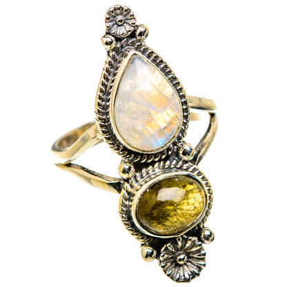 Rainbow Moonstone Rings handcrafted by Ana Silver Co - RING129765 - Photo 2