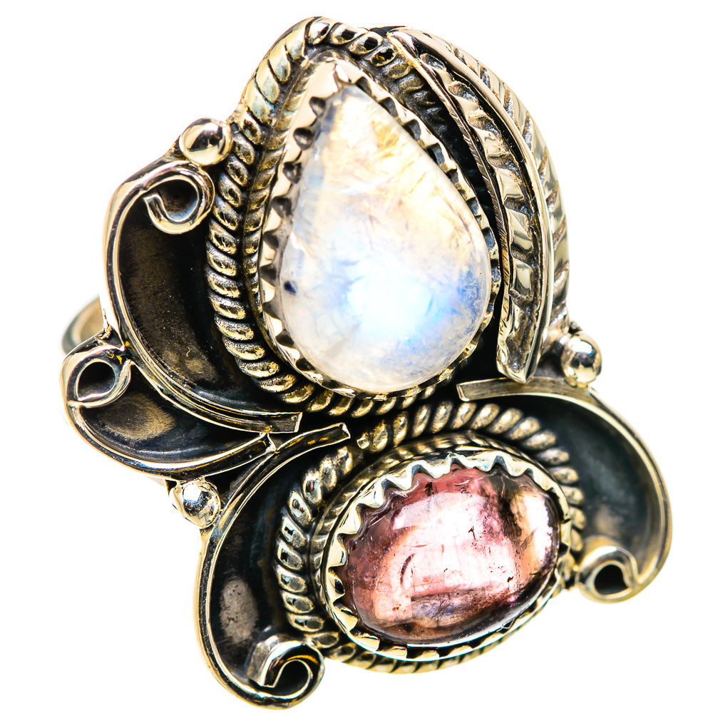 Rainbow Moonstone Rings handcrafted by Ana Silver Co - RING129767 - Photo 2