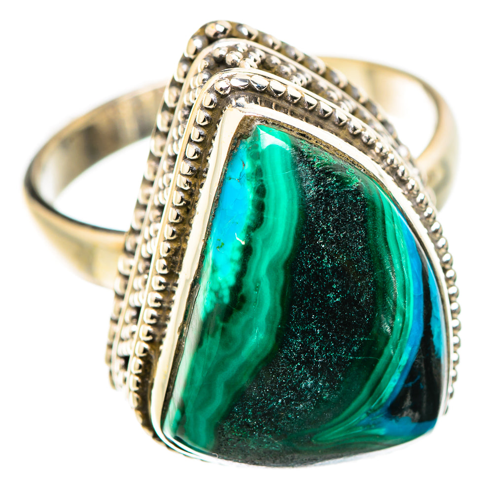 Malachite In Chrysocolla Rings handcrafted by Ana Silver Co - RING129771 - Photo 2