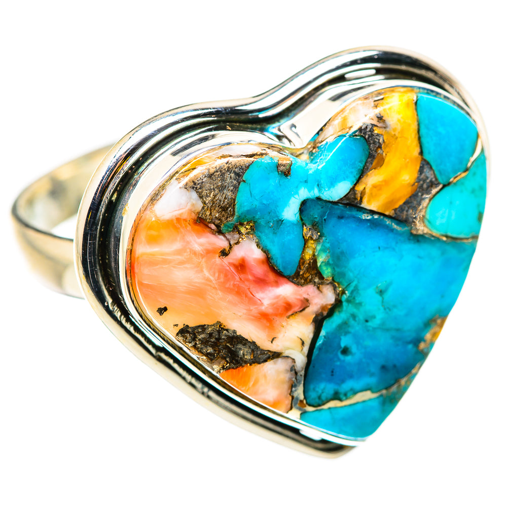 Spiny Oyster Turquoise Rings handcrafted by Ana Silver Co - RING129795 - Photo 2