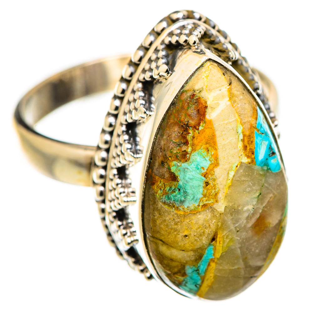Blue Copper Composite Turquoise Rings handcrafted by Ana Silver Co - RING129797 - Photo 2