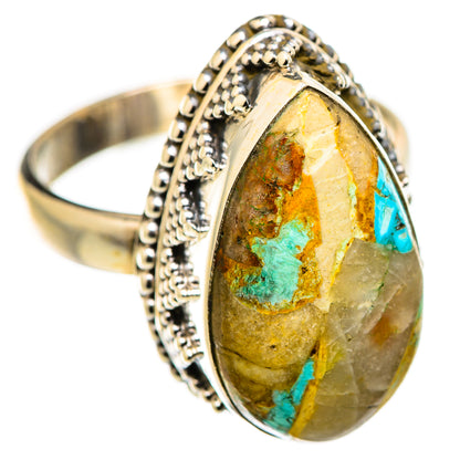 Blue Copper Composite Turquoise Rings handcrafted by Ana Silver Co - RING129797 - Photo 2