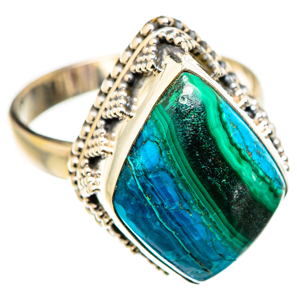 Malachite In Chrysocolla Rings handcrafted by Ana Silver Co - RING129799 - Photo 2