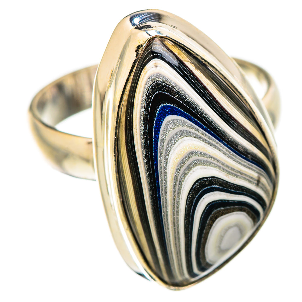 Fordite Rings handcrafted by Ana Silver Co - RING129801 - Photo 2