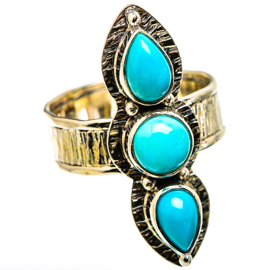 Sleeping Beauty Turquoise Rings handcrafted by Ana Silver Co - RING129809 - Photo 2