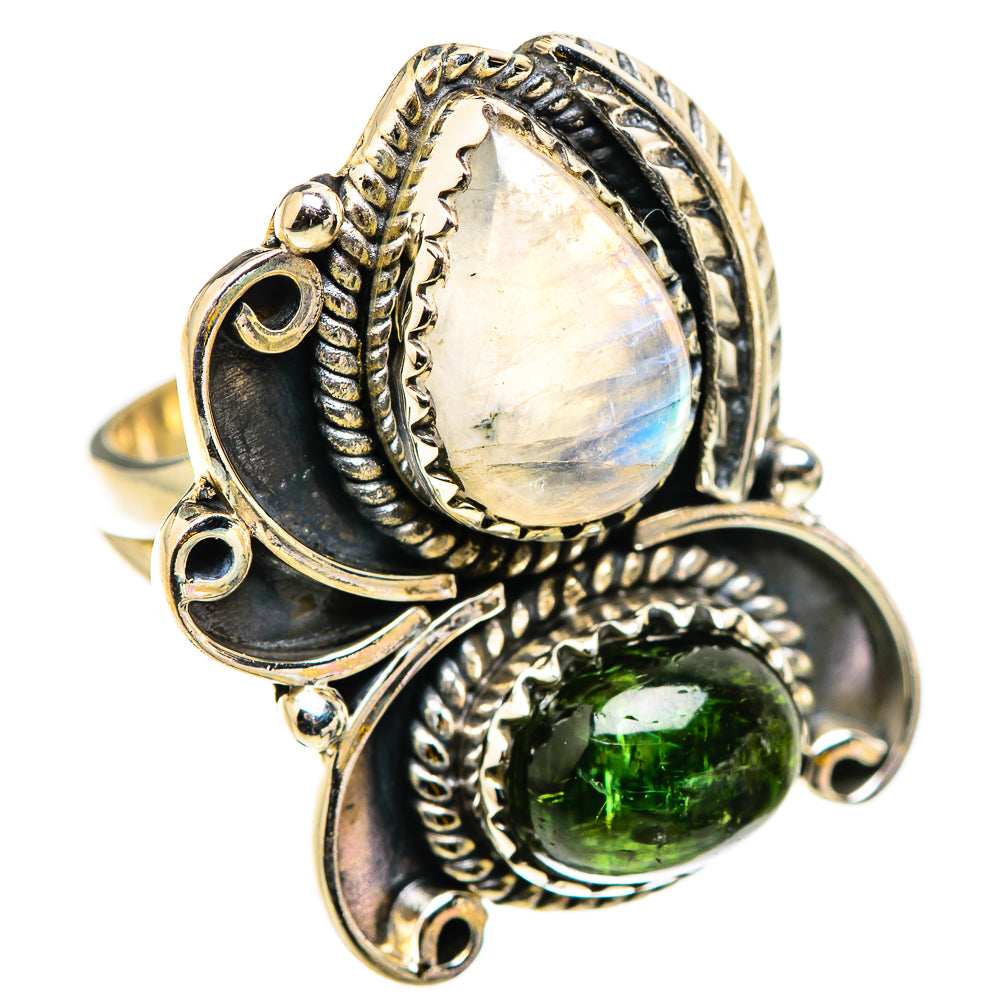 Rainbow Moonstone Rings handcrafted by Ana Silver Co - RING129811 - Photo 2
