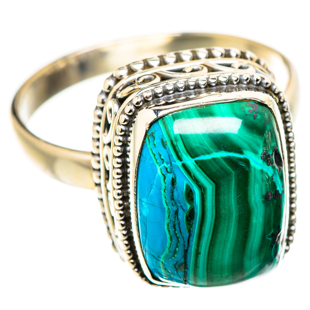 Malachite In Chrysocolla Rings handcrafted by Ana Silver Co - RING129822 - Photo 2