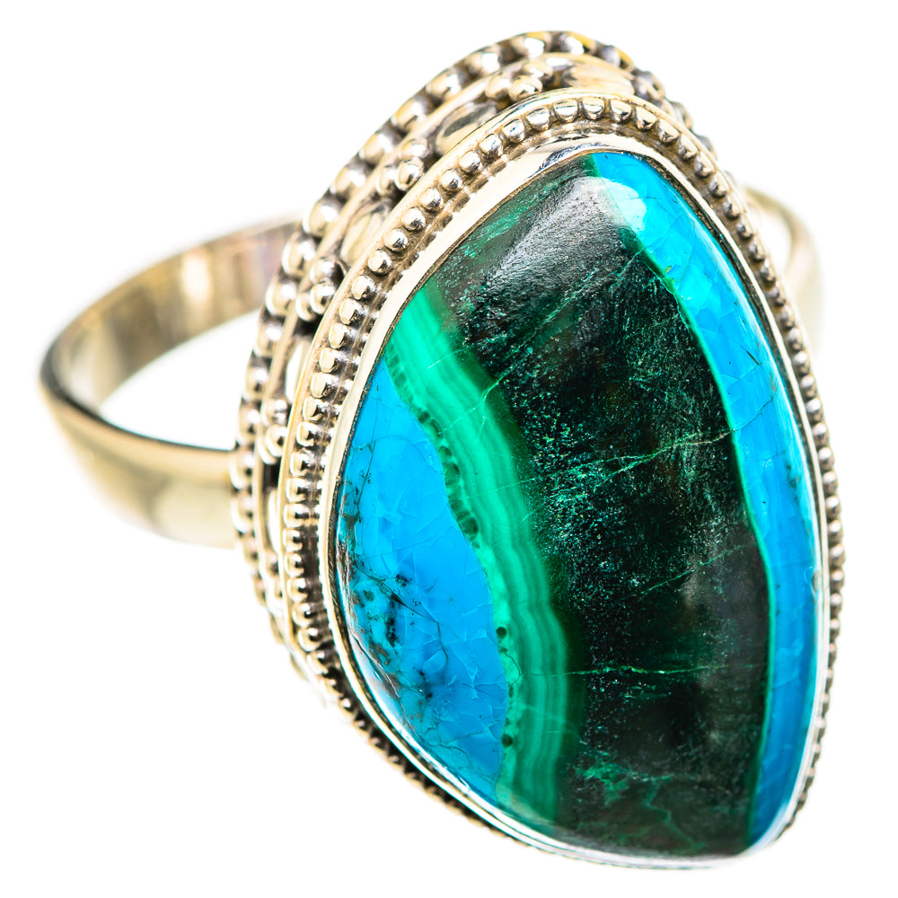 Malachite In Chrysocolla Rings handcrafted by Ana Silver Co - RING129825 - Photo 2