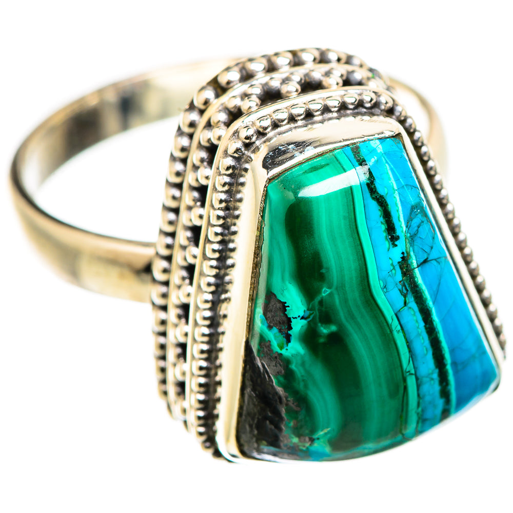 Malachite In Chrysocolla Rings handcrafted by Ana Silver Co - RING129827 - Photo 2