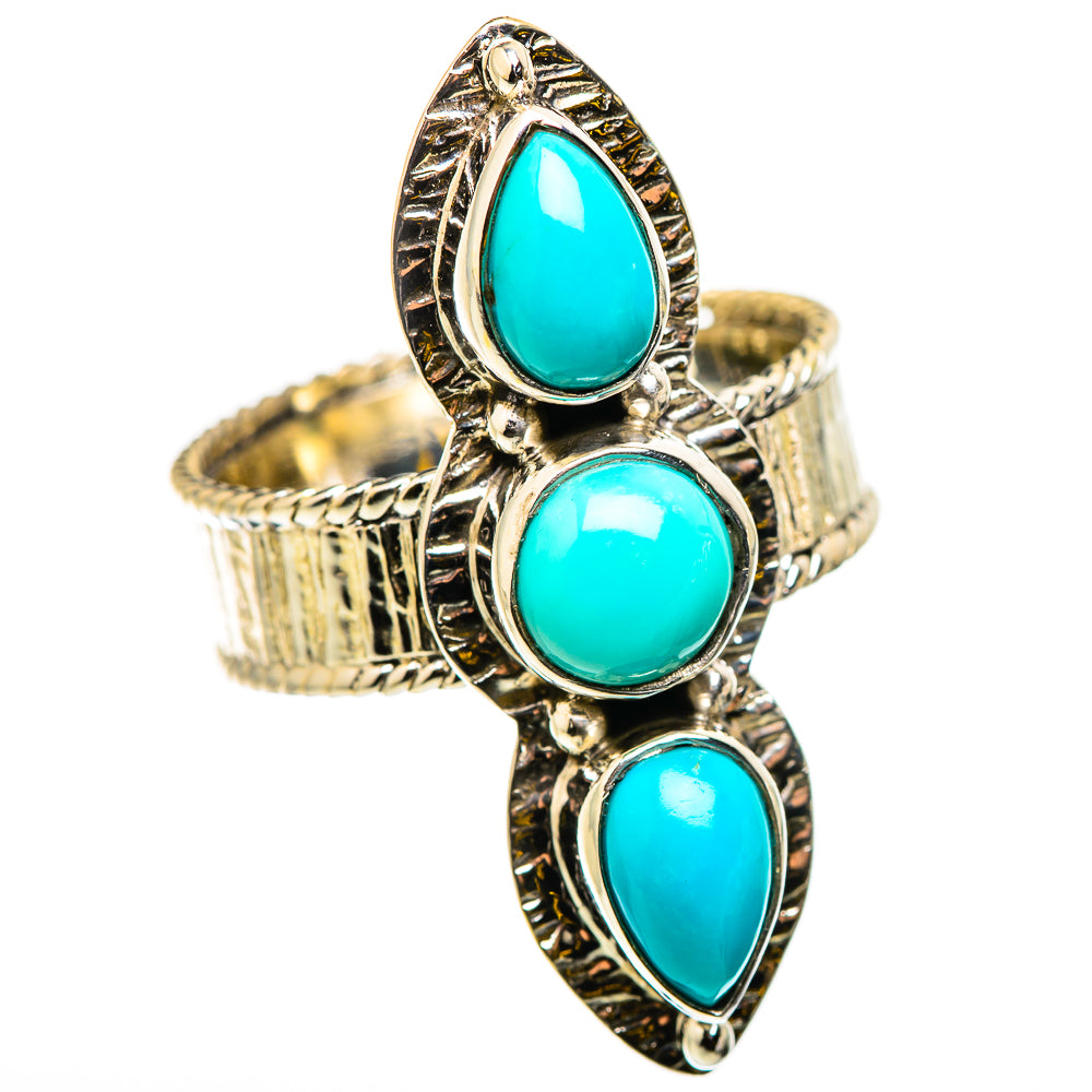 Sleeping Beauty Turquoise Rings handcrafted by Ana Silver Co - RING129829 - Photo 2