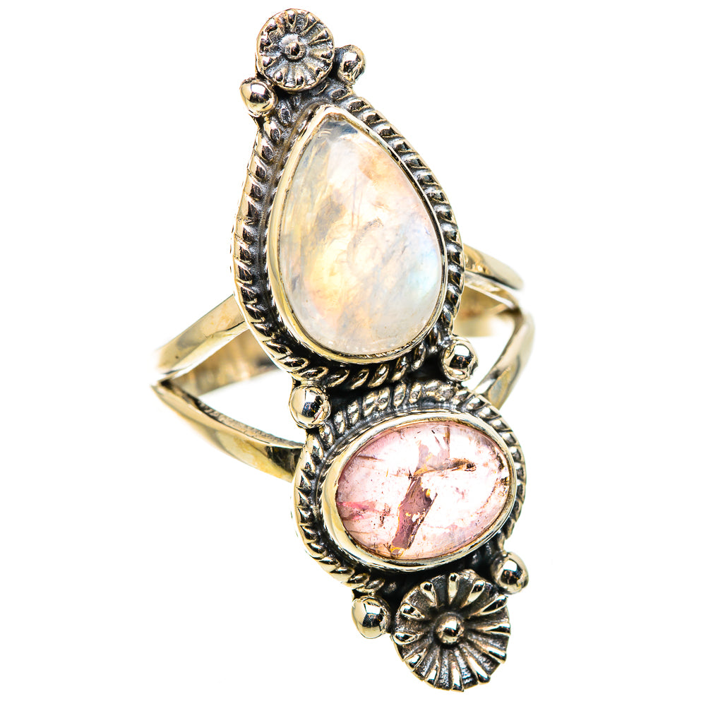 Rainbow Moonstone Rings handcrafted by Ana Silver Co - RING129838 - Photo 2