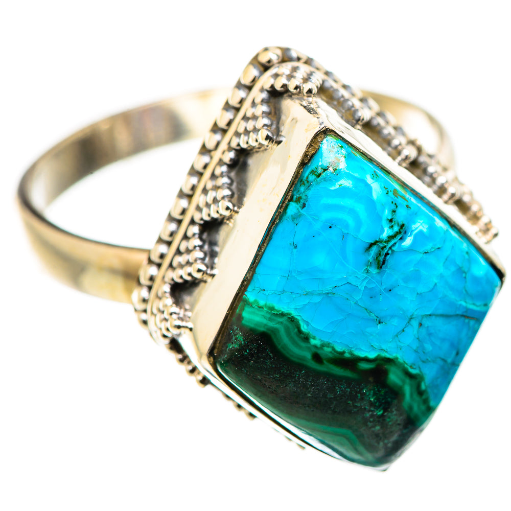 Malachite In Chrysocolla Rings handcrafted by Ana Silver Co - RING129842 - Photo 2