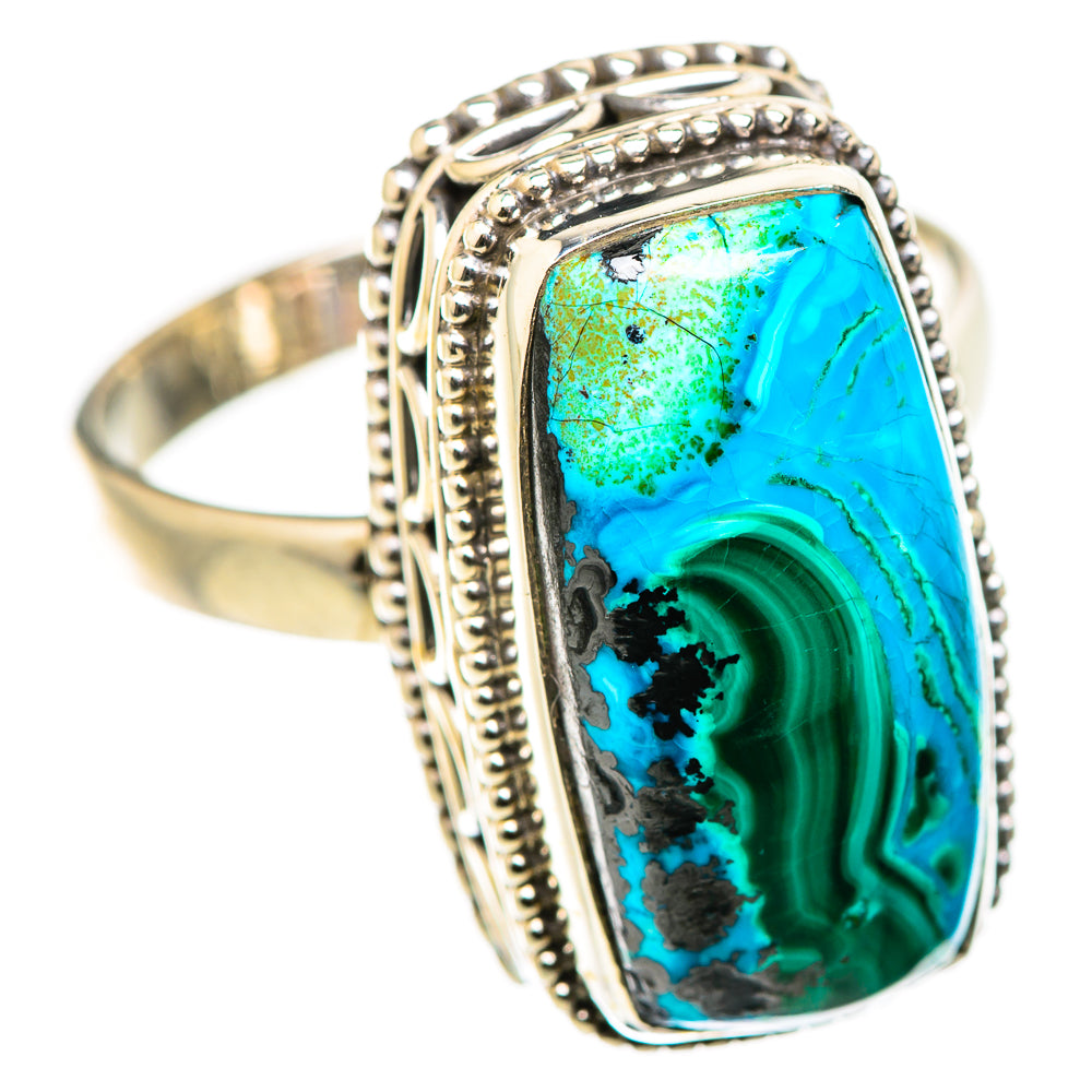 Malachite In Chrysocolla Rings handcrafted by Ana Silver Co - RING129844 - Photo 2