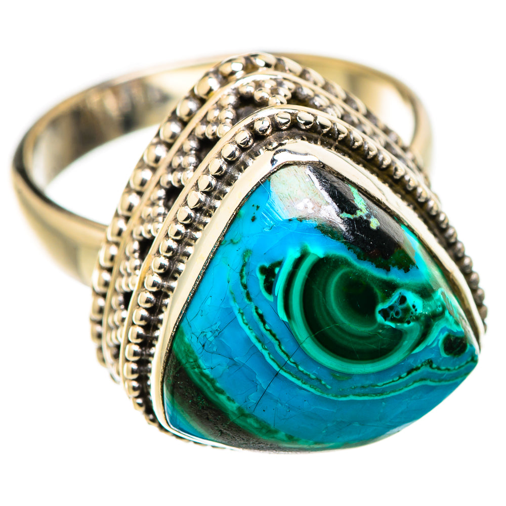 Malachite In Chrysocolla Rings handcrafted by Ana Silver Co - RING129846 - Photo 2