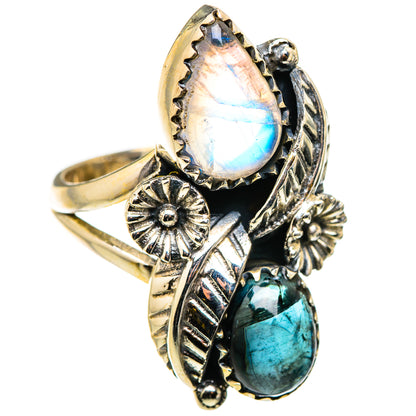 Rainbow Moonstone Rings handcrafted by Ana Silver Co - RING129847 - Photo 2