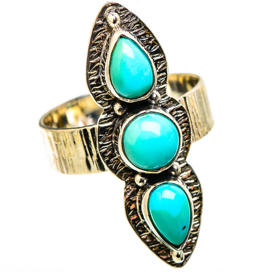 Sleeping Beauty Turquoise Rings handcrafted by Ana Silver Co - RING129849 - Photo 2