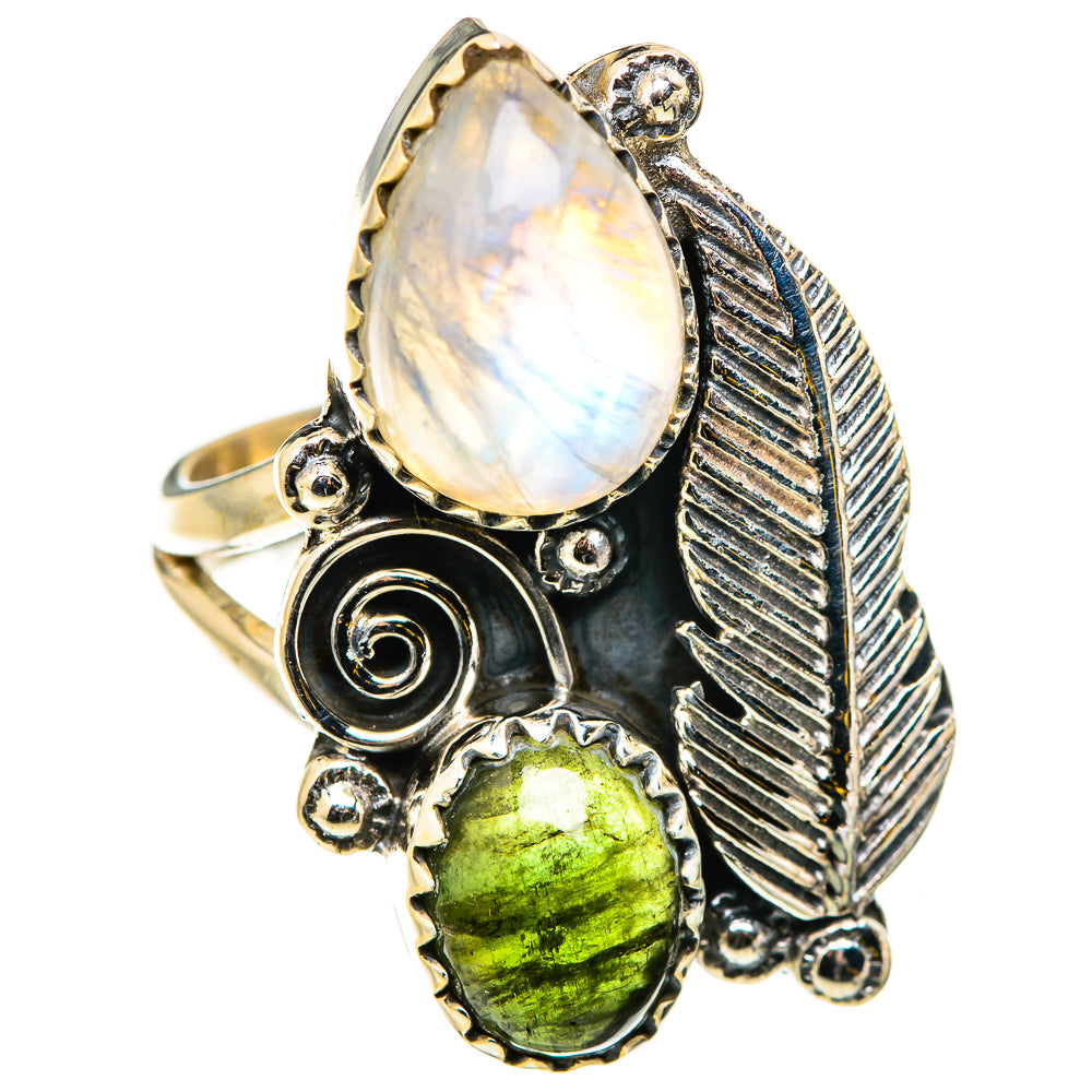 Rainbow Moonstone Rings handcrafted by Ana Silver Co - RING129856 - Photo 2