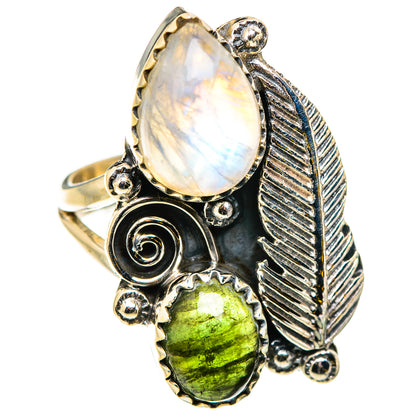 Rainbow Moonstone Rings handcrafted by Ana Silver Co - RING129856 - Photo 2