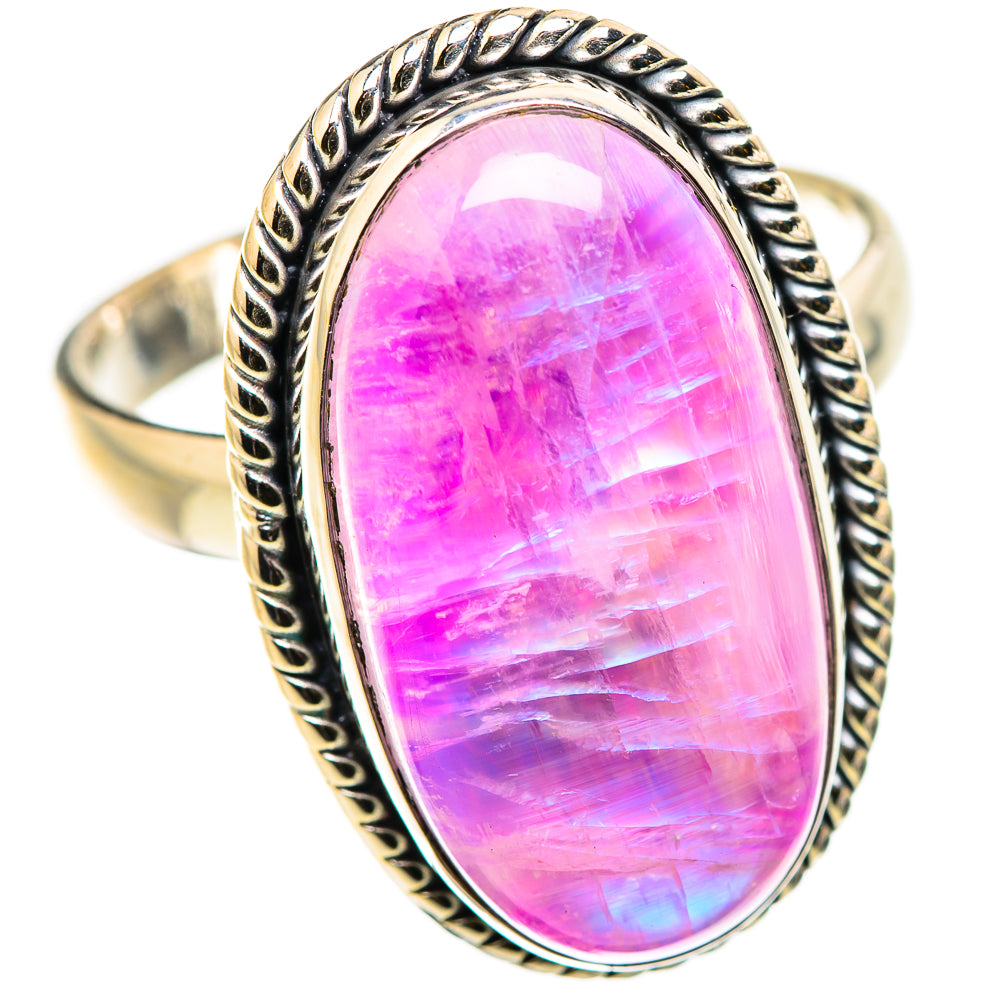 Pink Moonstone Rings handcrafted by Ana Silver Co - RING129858 - Photo 2