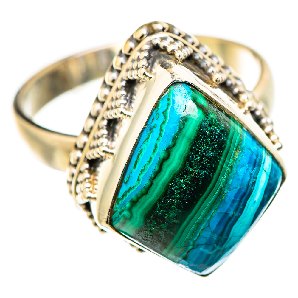 Malachite In Chrysocolla Rings handcrafted by Ana Silver Co - RING129861 - Photo 2