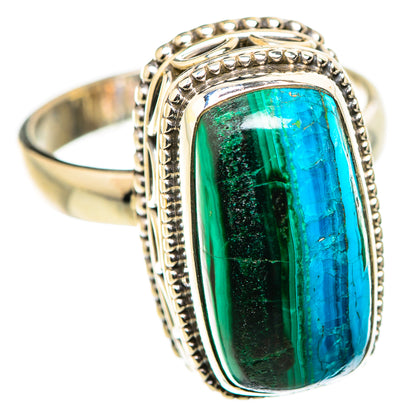 Malachite In Chrysocolla Rings handcrafted by Ana Silver Co - RING129863 - Photo 2