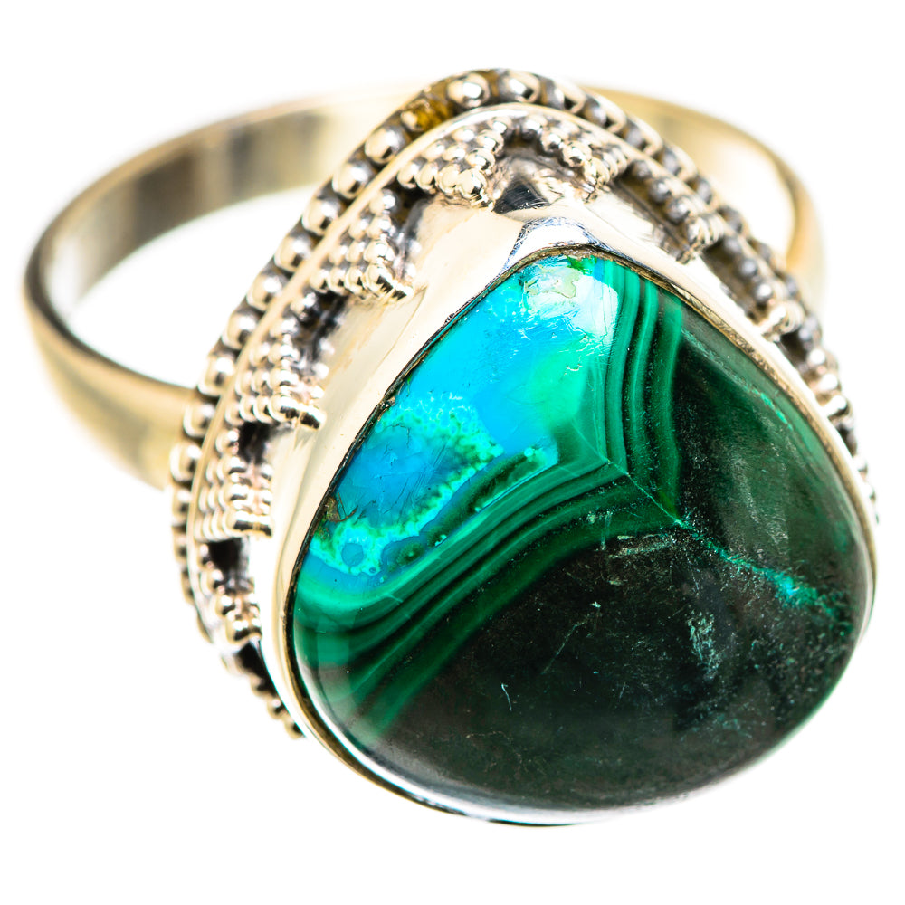 Malachite In Chrysocolla Rings handcrafted by Ana Silver Co - RING129865 - Photo 2