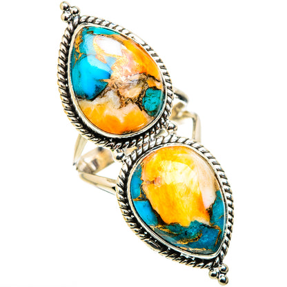 Spiny Oyster Turquoise Rings handcrafted by Ana Silver Co - RING129867 - Photo 2