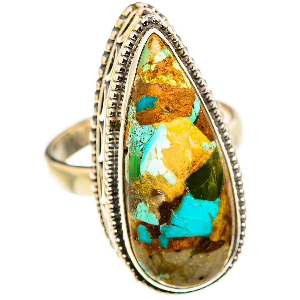 Spiny Oyster Turquoise Rings handcrafted by Ana Silver Co - RING129868 - Photo 2