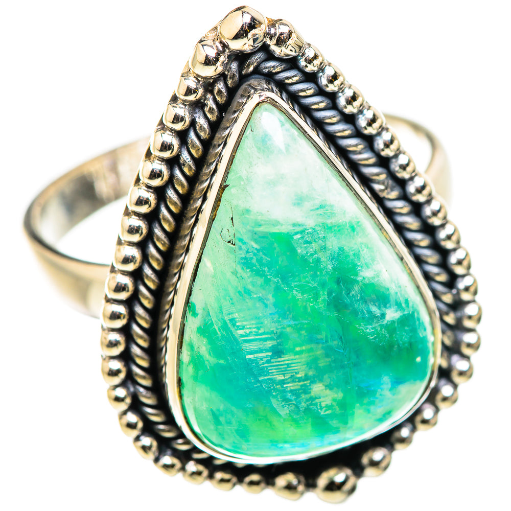 Green Moonstone Rings handcrafted by Ana Silver Co - RING129877 - Photo 2