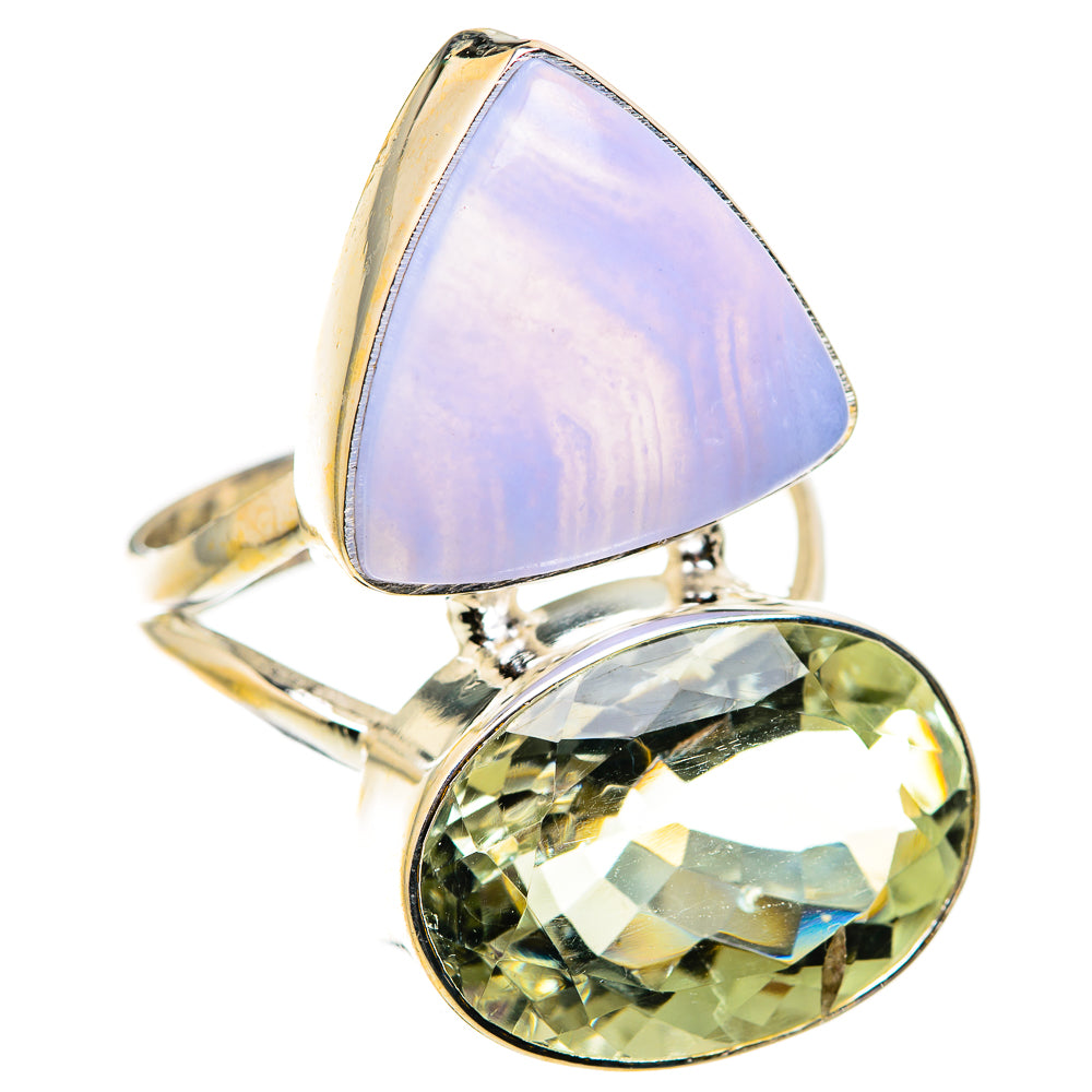 Blue Lace Agate Rings handcrafted by Ana Silver Co - RING129878 - Photo 2