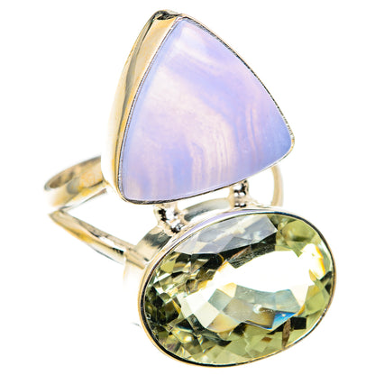 Blue Lace Agate Rings handcrafted by Ana Silver Co - RING129878 - Photo 2