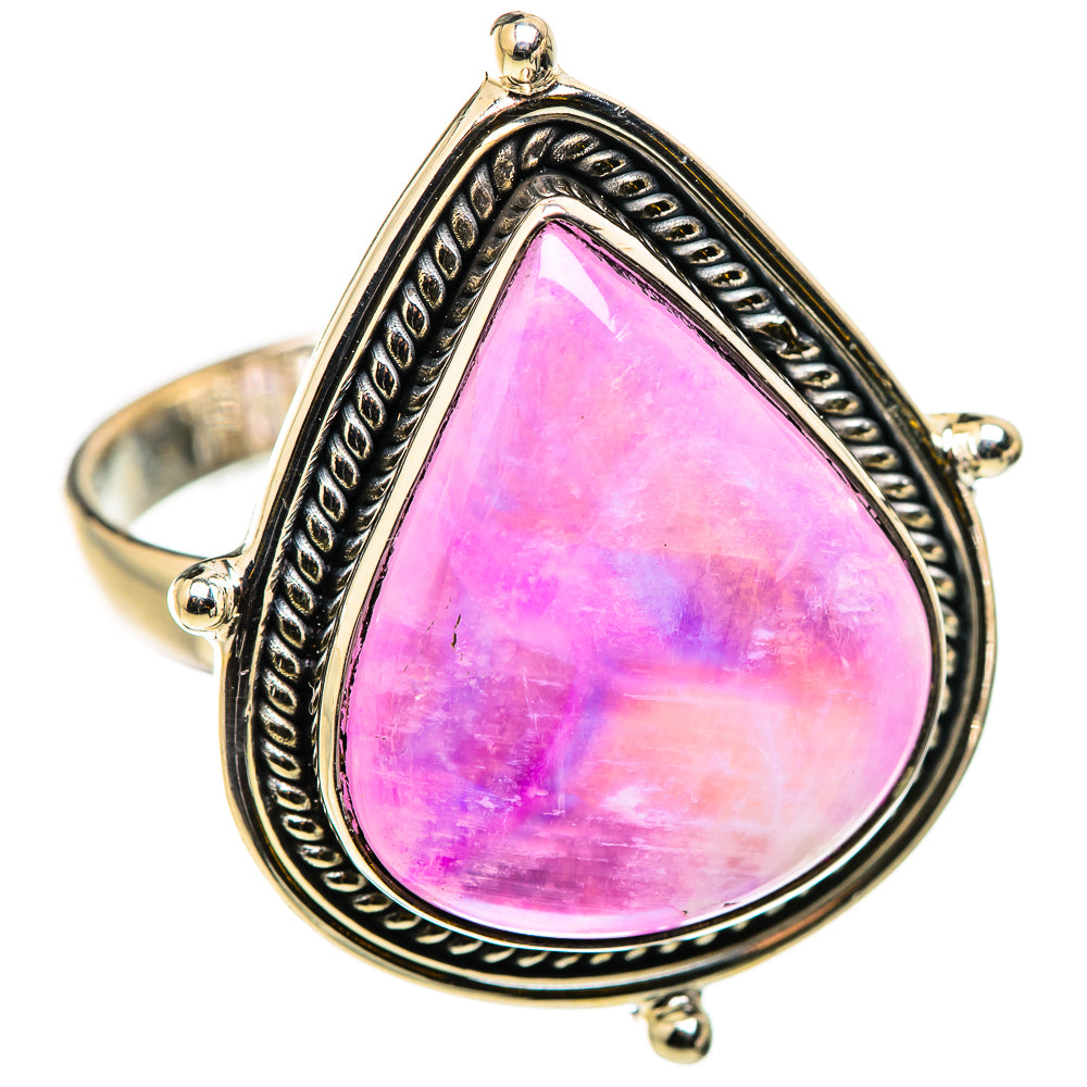 Pink Moonstone Rings handcrafted by Ana Silver Co - RING129885 - Photo 2