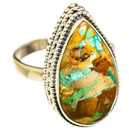Blue Copper Composite Turquoise Rings handcrafted by Ana Silver Co - RING129896 - Photo 2