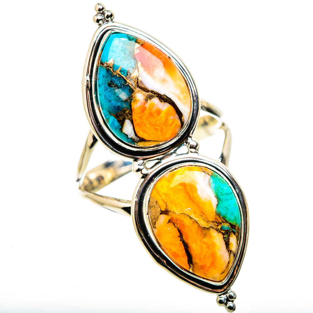 Spiny Oyster Turquoise Rings handcrafted by Ana Silver Co - RING129899 - Photo 2