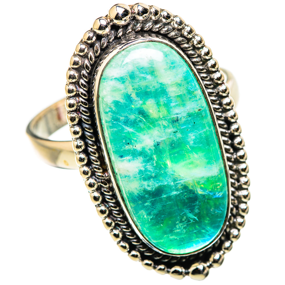 Green Moonstone Rings handcrafted by Ana Silver Co - RING129902 - Photo 2