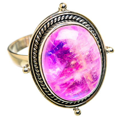 Pink Moonstone Rings handcrafted by Ana Silver Co - RING129909 - Photo 2