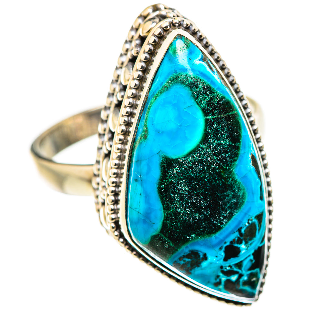 Malachite In Chrysocolla Rings handcrafted by Ana Silver Co - RING129915 - Photo 2