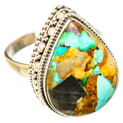 Blue Copper Composite Turquoise Rings handcrafted by Ana Silver Co - RING129916 - Photo 2
