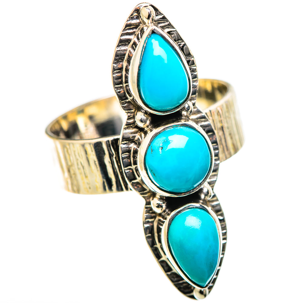 Sleeping Beauty Turquoise Rings handcrafted by Ana Silver Co - RING129920 - Photo 2